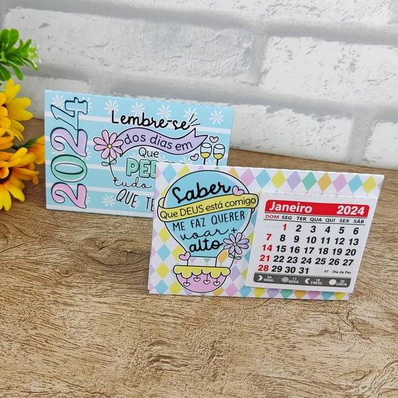Mini Calendário de Mesa 2024