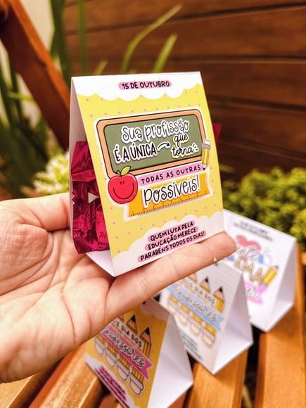 Mini Calendário de Mesa 2023+ Bombom- Dia dos Professores