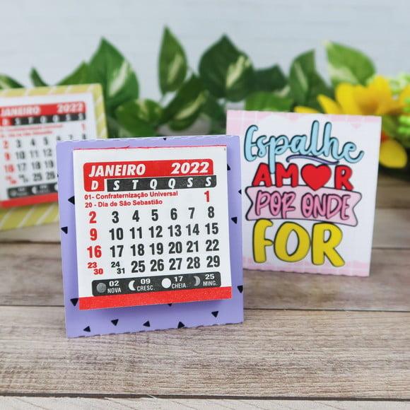 Mini Calendário de Mesa 2024- Ano Novo