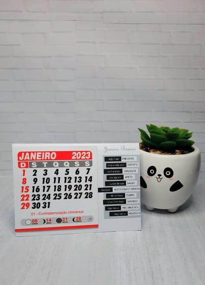 Mini Calendário de Mesa- Janeiro Branco/ Saúde Mental