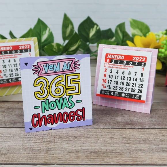 Mini Calendário de Mesa 2024- Ano Novo