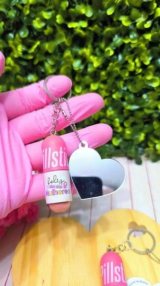 Mini Gloss e Coração Espelhinho- Dia da Mulher