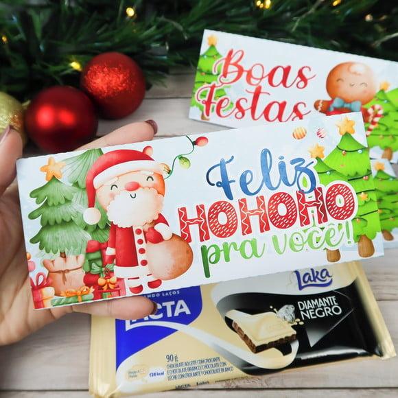 Natal- Caixinha com Barra de Chocolate 90g