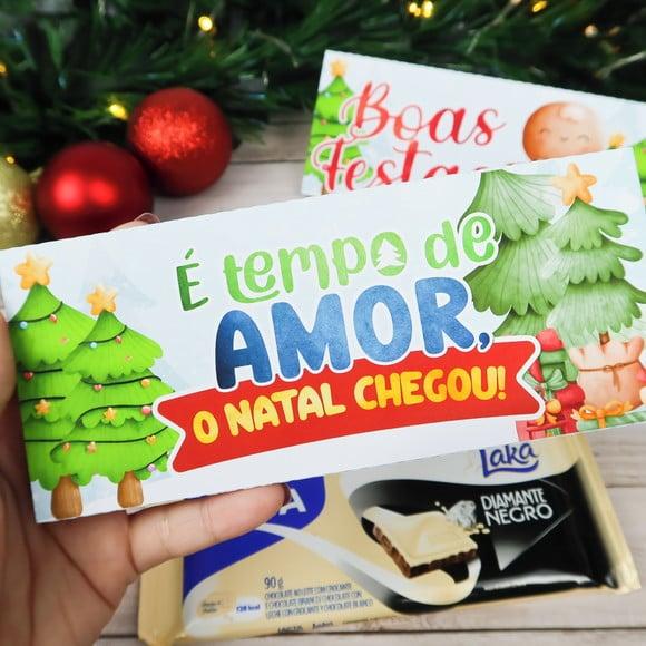 Natal- Caixinha com Barra de Chocolate 90g