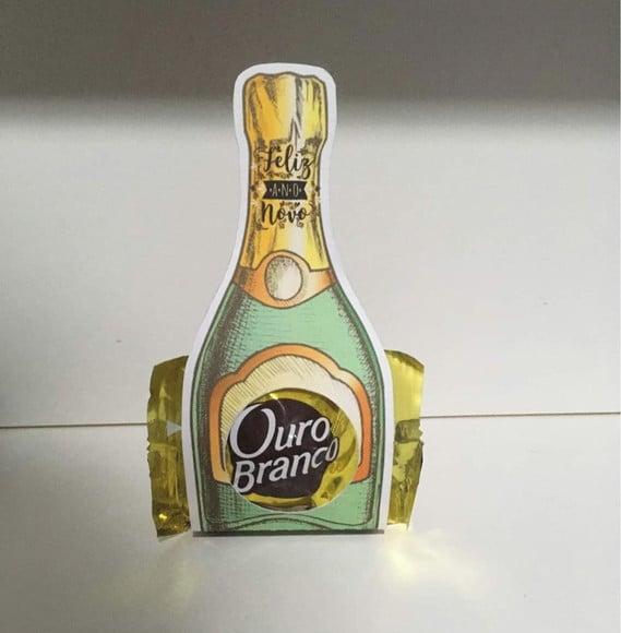 Porta Bombom Champanhe com 1 Bombom