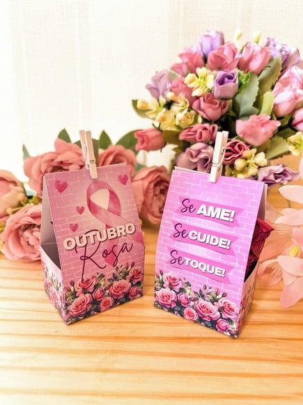 Porta Bombom com Bombom- Outubro Rosa