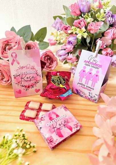 Porta Bombom com Bombom- Outubro Rosa