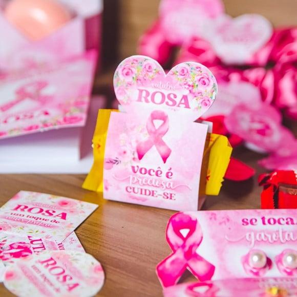 Porta Bombom com Bombom- Outubro Rosa
