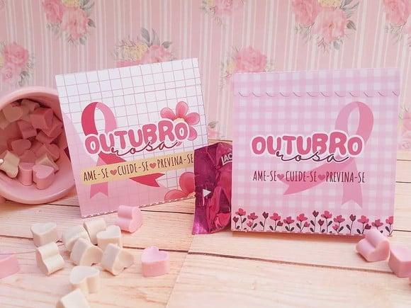 Porta Bombom com Bombom- Outubro Rosa