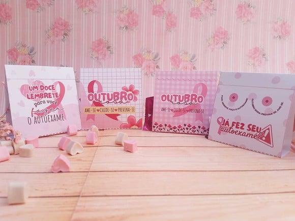Porta Bombom com Bombom- Outubro Rosa