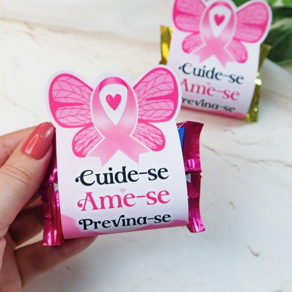 Porta Bombom com Bombom- Outubro Rosa