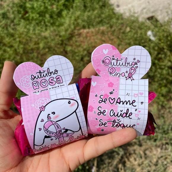 Porta Bombom com Bombom- Outubro Rosa
