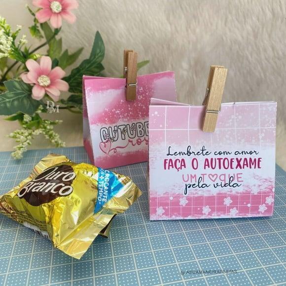 Porta Bombom Com Bombom- Outubro Rosa
