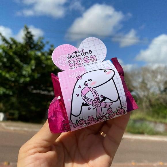 Porta Bombom com Bombom- Outubro Rosa