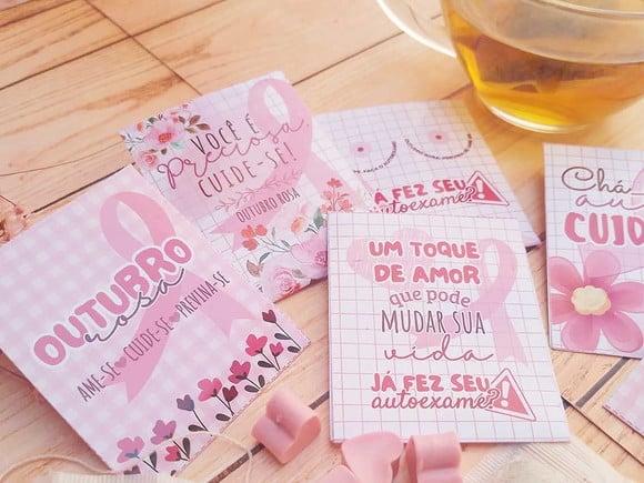 Porta Chá com Chá- Outubro Rosa