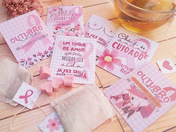 Porta Chá com Chá- Outubro Rosa