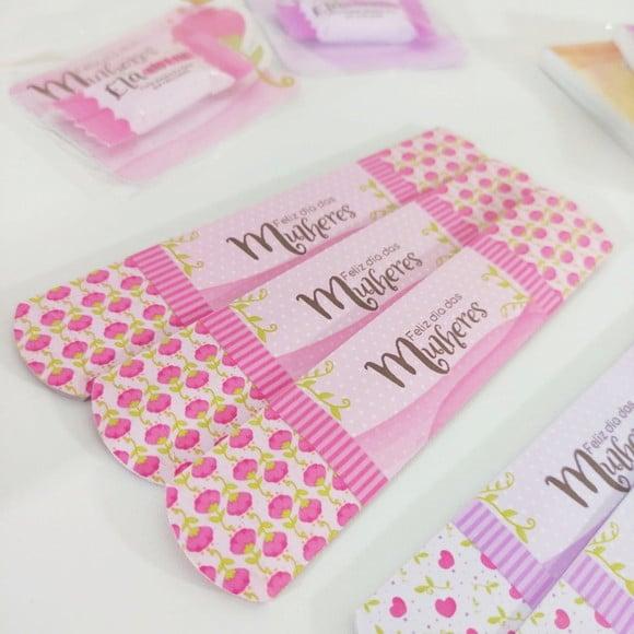 Porta Lixa com Mini Lixa e Palito- Dia da Mulher