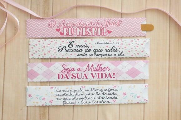 Porta Mini Lixa com 1 Mini Lixa- Dia da Mulher