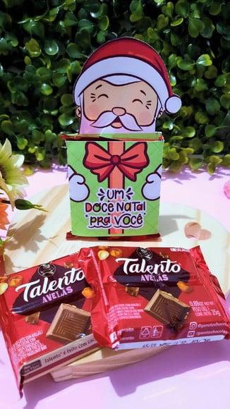 Porta Mini Talento com o Chocolate- Natal