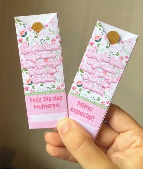 Porta Mini Lixa com Mini Lixa- Dia da Mulher