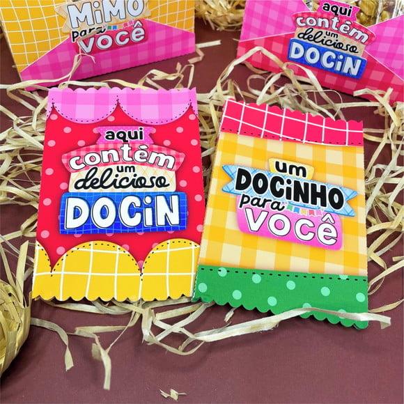 Saquinho com 2 Paçocas- Festa Junina