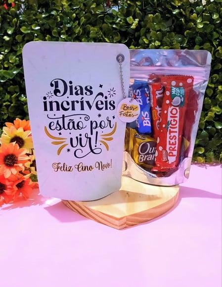 Saquinho com 4 Chocolates- Ano Novo