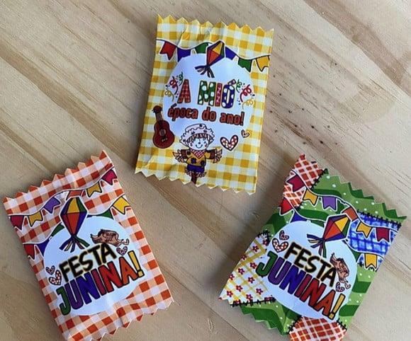 Saquinho com Pé de Moleque- Festa Junina