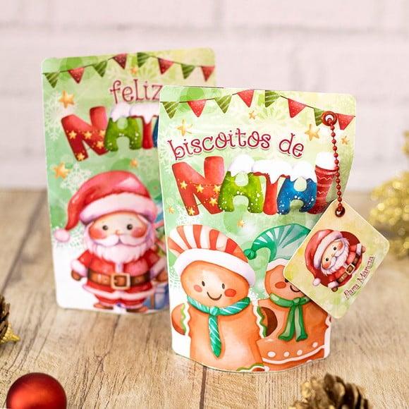 Saquinho Ziplok com 4 Chocolates- Natal