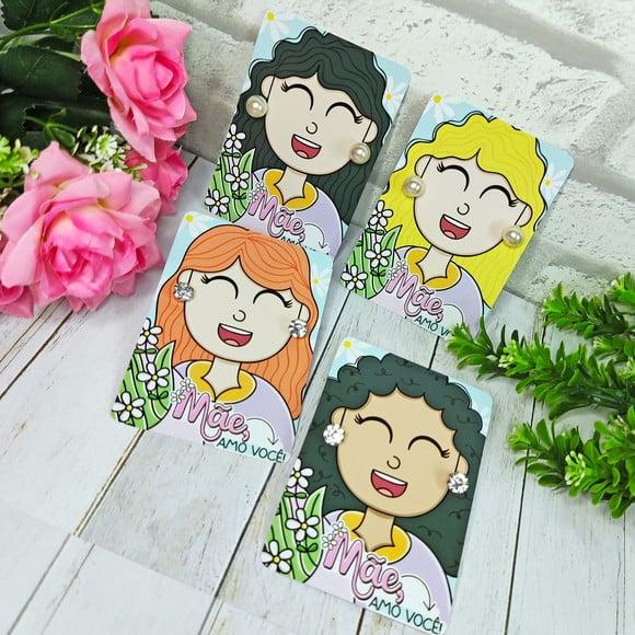 Tag com Brinco Pérola- Dia das Mães