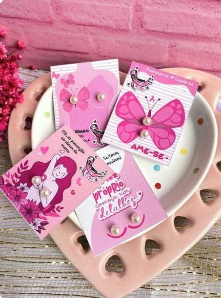 Tag com Brinco- Outubro Rosa