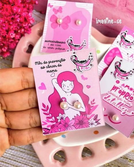 Tag com Brinco- Outubro Rosa