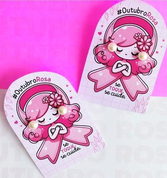 Tag com Brinco- Outubro Rosa