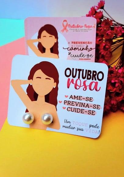 Tag com Brinco- Outubro Rosa