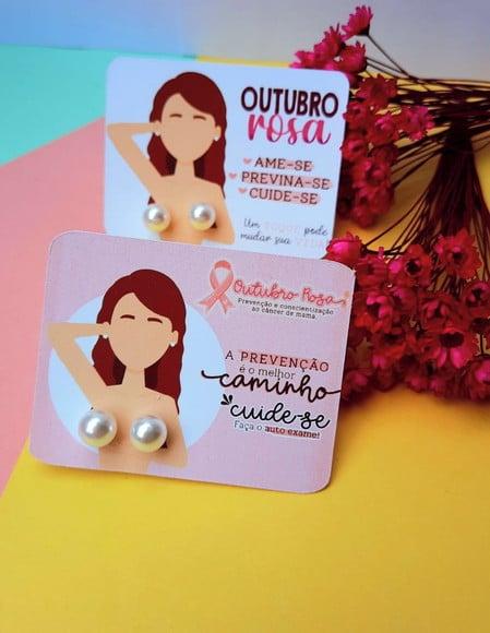 Tag com Brinco- Outubro Rosa