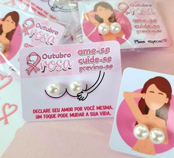 Tag com Brinco- Outubro Rosa
