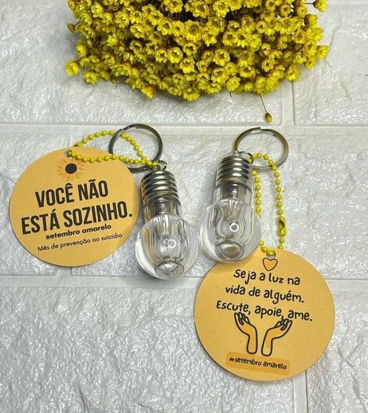 Tag com Chaveiro Lanterna- Setembro Amarelo