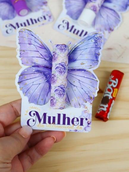 Tag com Chocolate Baton- Dia da Mulher