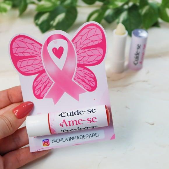 Tag com Hidratante Labial (manteiga de Cacau)- Outubro Rosa