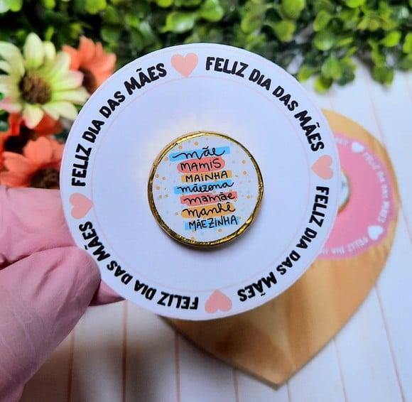 Tag com Moedinha de Chocolate ao Leite- Dia das Mães