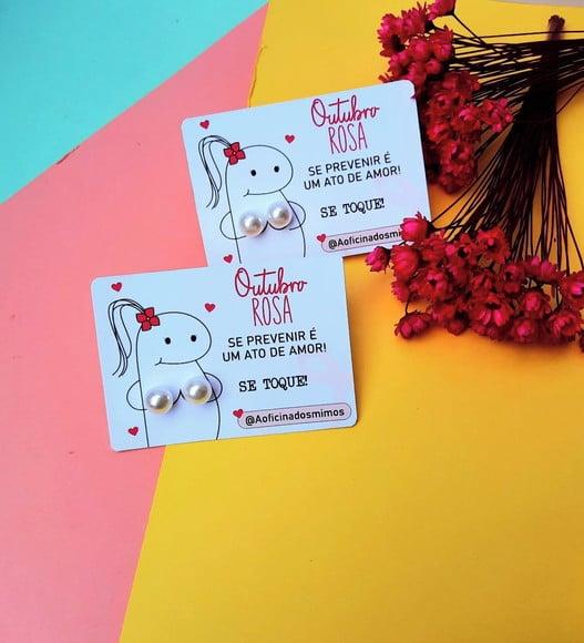 Tag Flork com Brinco- Outubro Rosa