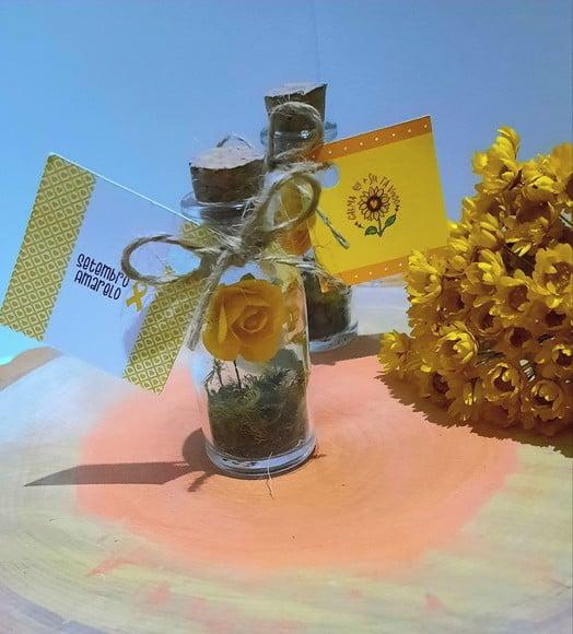 Vidrinho com Florzinha- Setembro Amarelo