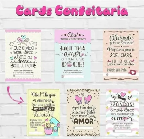 20 Cards para seus CLIENTES- á sua escolha