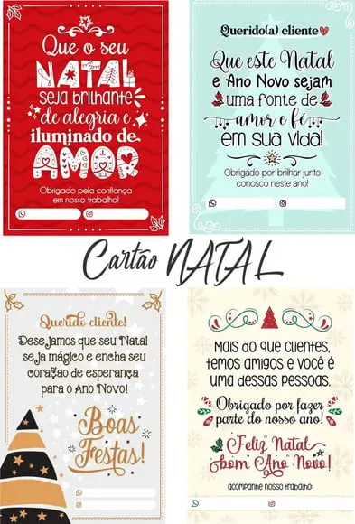 20 Cartões Natal á SUA ESCOLHA
