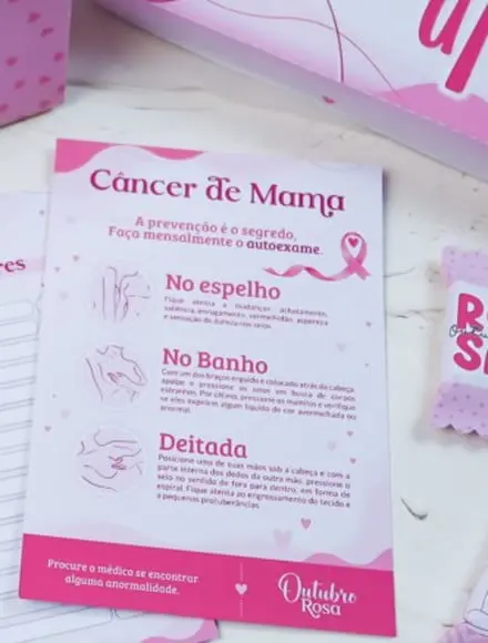 30 Cards com Auto Exame- Outubro Rosa