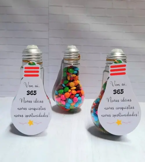 Baleiro Lâmpada com Coloreti (doces)-mimo Natal/ano Novo
