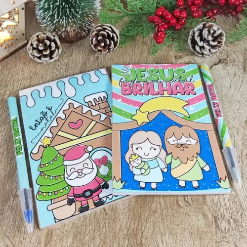 Bloquinho 10x15 com Caneta- Natal