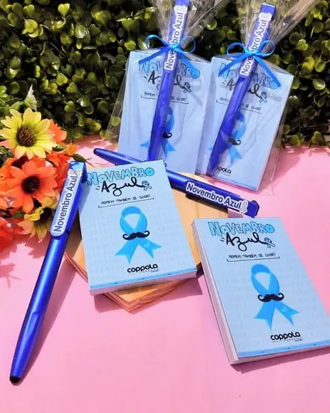Bloquinho de Anotações com Caneta Multiuso- Novembro Azul