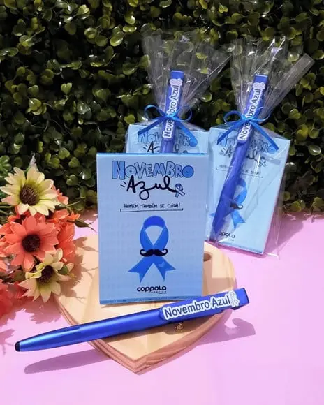 Bloquinho de Anotações com Caneta Multiuso- Novembro Azul
