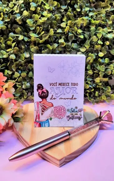 Bloquinho de Anotações com Caneta- Dia da Mulher