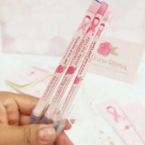 Bloquinho de Anotações com Caneta- Outubro Rosa